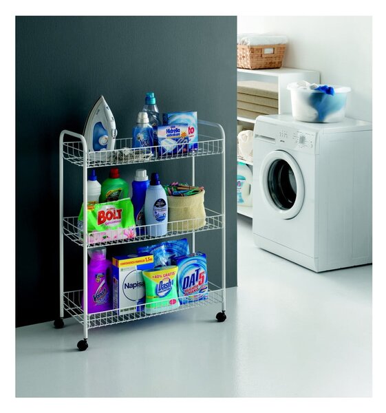Supporto mobile per bagno a tre livelli Laundry, 31 x 84 cm - Metaltex