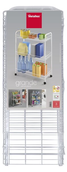 Supporto mobile per bagno a tre livelli Laundry, 31 x 84 cm - Metaltex