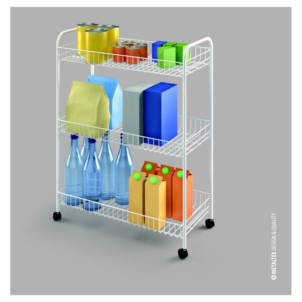 Supporto mobile per bagno a tre livelli Laundry, 31 x 84 cm - Metaltex