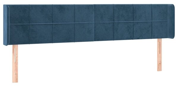 Testiera ad Orecchio Blu Scuro 183x16x78/88 cm in Velluto
