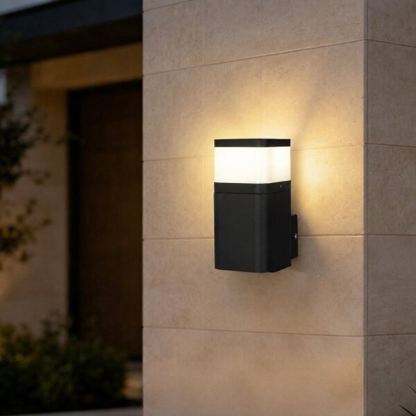 BRILAGI - Lampada da parete per esterni con presa SCHUKO PILLAR 1xG9/11W/230V IP44 nera