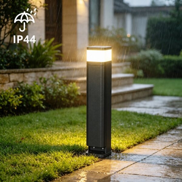 BRILAGI - Lampada da esterno con 2 prese SCHUKO PILLAR 1xG9/11W/230V IP44 nera