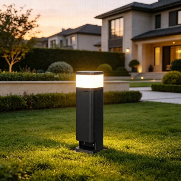 BRILAGI - Lampada da esterno con 2 prese SCHUKO PILLAR 1xG9/11W/230V IP44 nera