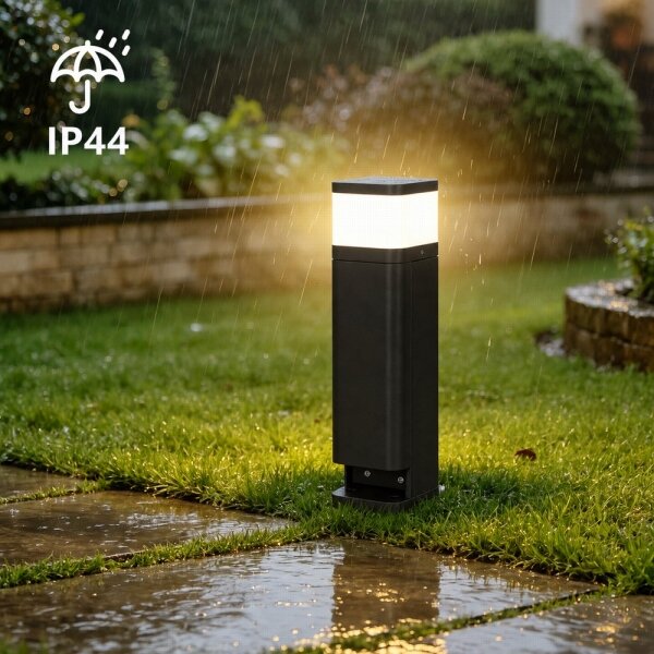 BRILAGI - Lampada da esterno con 2 prese SCHUKO PILLAR 1xG9/11W/230V IP44 nera