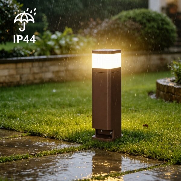 BRILAGI - Lampada da esterno con 2 prese SCHUKO PILLAR 1xG9/11W/230V IP44 marrone