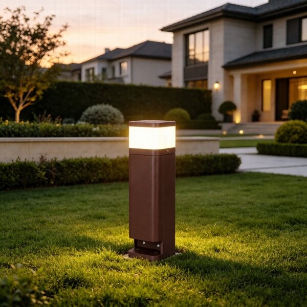 BRILAGI - Lampada da esterno con 2 prese SCHUKO PILLAR 1xG9/11W/230V IP44 marrone