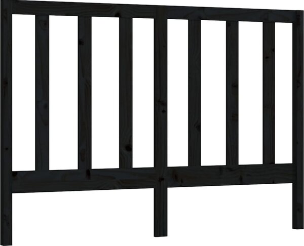 Testiera per Letto Nera 156x4x100 cm in Legno Massello di Pino