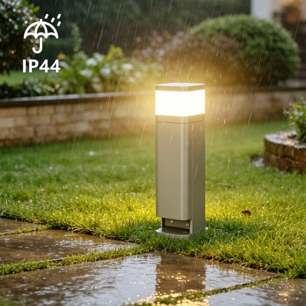 BRILAGI - Lampada da esterno con 2 prese SCHUKO PILLAR 1xG9/11W/230V IP44 grigia