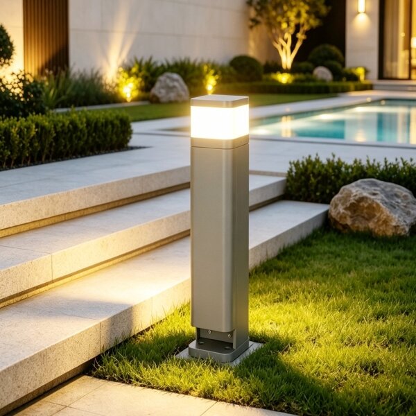 BRILAGI - Lampada da esterno con 2 prese SCHUKO PILLAR 1xG9/11W/230V IP44 grigia