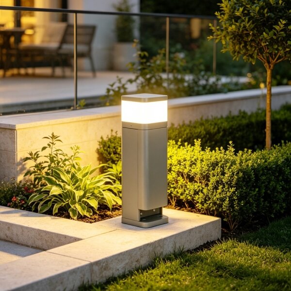 BRILAGI - Lampada da esterno con 2 prese SCHUKO PILLAR 1xG9/11W/230V IP44 grigia