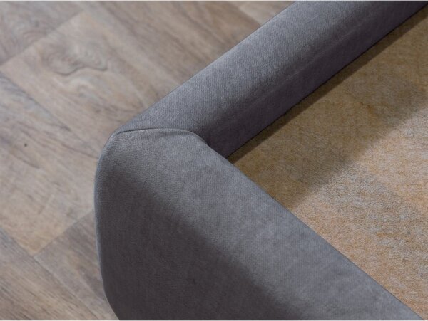 Letto matrimoniale imbottito grigio scuro con contenitore con griglia 180x200 cm Jade - Bobochic Paris