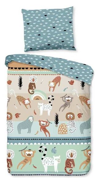 Good Morning Copripiumino Singolo Per Bambino 100% Cotone – Colore Sabbia (Sand), Morbido E Facile Da Lavare