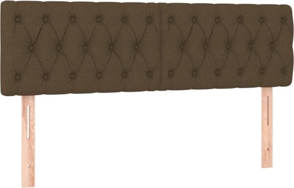 Testiera Marrone Scuro 144x7x78/88 cm in Tessuto