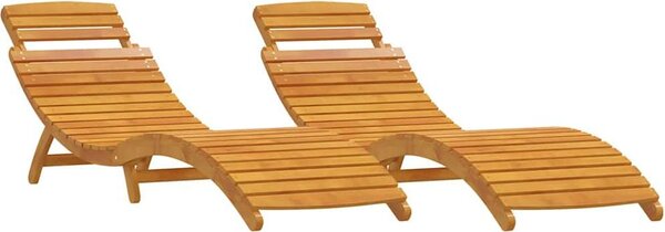 Lettino prendisole 2 pcs Marrone 55 x 184 x 64cm