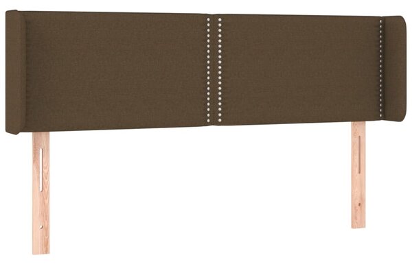 Testiera ad Orecchio Marrone Scuro 147x16x78/88 cm in Tessuto