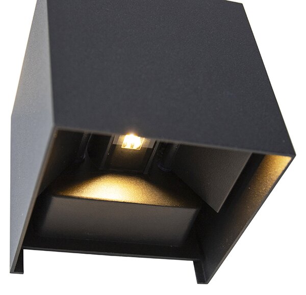 Lampada da parete per esterni nera con LED 2 luci IP54 - Edwin