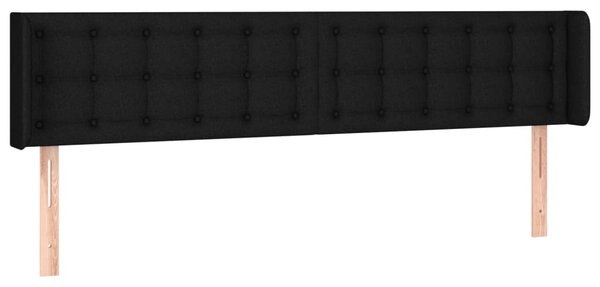 Testiera ad Orecchio Nera 183x16x78/88 cm in Tessuto