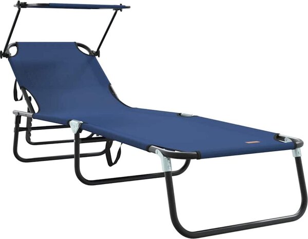 Lettino prendisole pieghevole Blu 190 x 57 x 81 cm Oxford