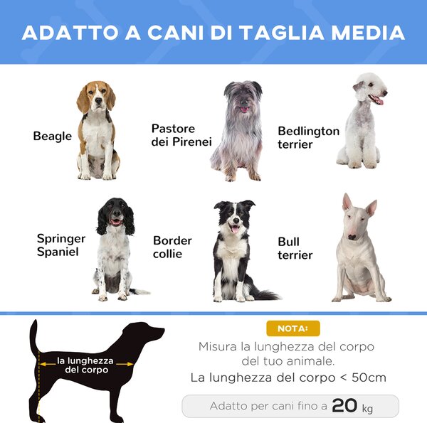 PawHut Cuccia Lettino per Cani Rialzato Pieghevole per Interno ed Esterno in Metallo e Tessuto Oxford, 76x61x18 cm, Blu