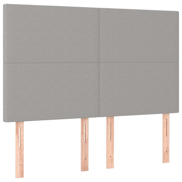 Testiera Grigio Chiaro 144x5x118/128 cm Tessuto