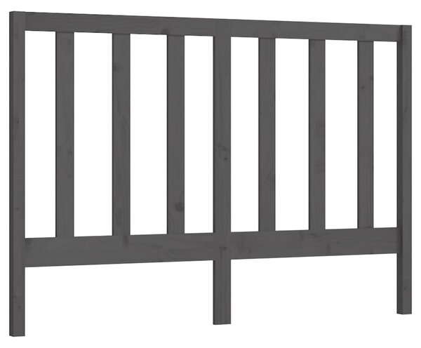 Testiera per Letto Grigia 141x4x100cm in Legno Massello di Pino