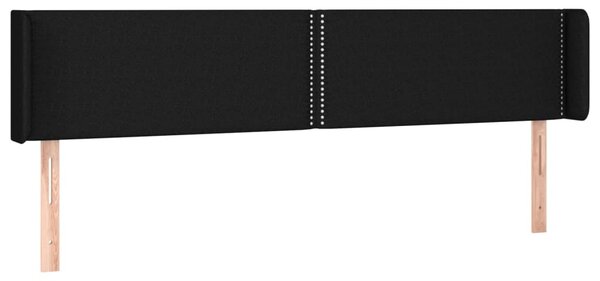 Testiera ad Orecchio Nera 163x16x78/88 cm in Tessuto
