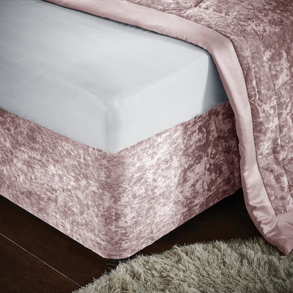Coprirete in velluto elasticizzato rosa 152x198 cm Crushed Velvet - Catherine Lansfield