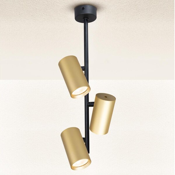 Brilagi - Lampadario a sospensione con supporto rigido SELE VERTICAL 3xGU10/30W/230V nero/oro