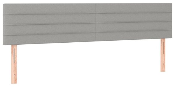 Testiera Grigio Chiaro 160x5x78/88 cm in Tessuto