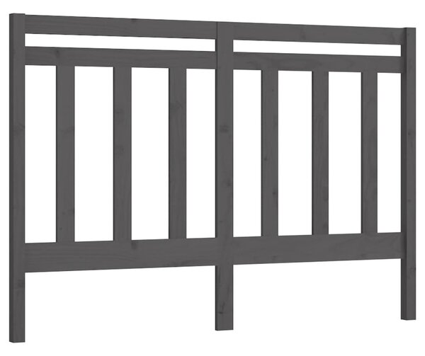 Testiera per Letto Grigia 126x4x100cm in Legno Massello di Pino