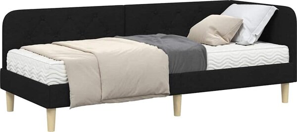 Cornice del letto ad angolo Nero 80 x 200 cm Tessuto