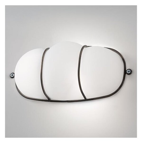 SIRU - Applique CAGE 1xGX53/10W/230V 22 cm nero/bianco Vetro veneziano