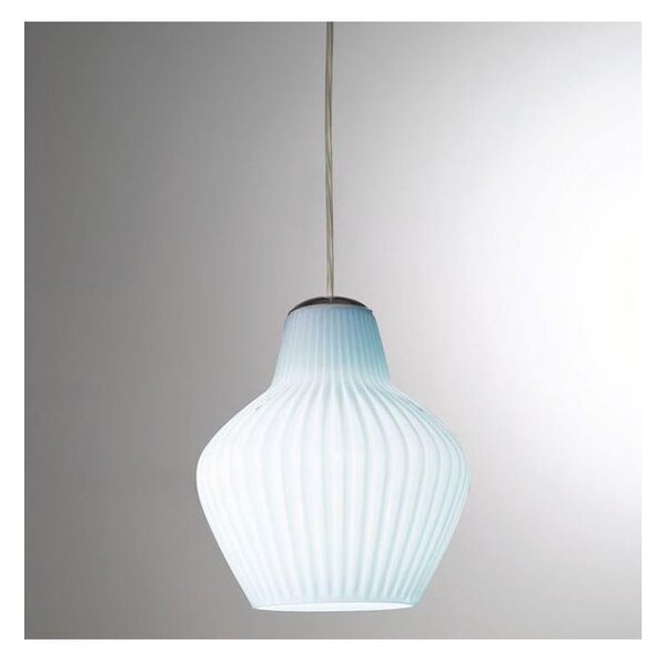 SIRU - Lampadario a sospensione con filo LONDON 1xE27/60W/230V blu/cromo lucido Vetro veneziano