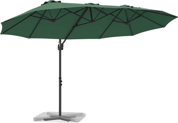 Ombrellone Verde 372 x 198 x 243 cm Poliestere e Alluminio