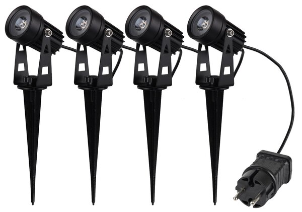 Set di luci da giardino ChiliTec 4 faretti per esterni IP65 3000K