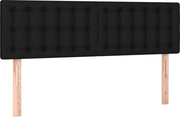Testiera Nera 144x5x78/88 cm in Tessuto