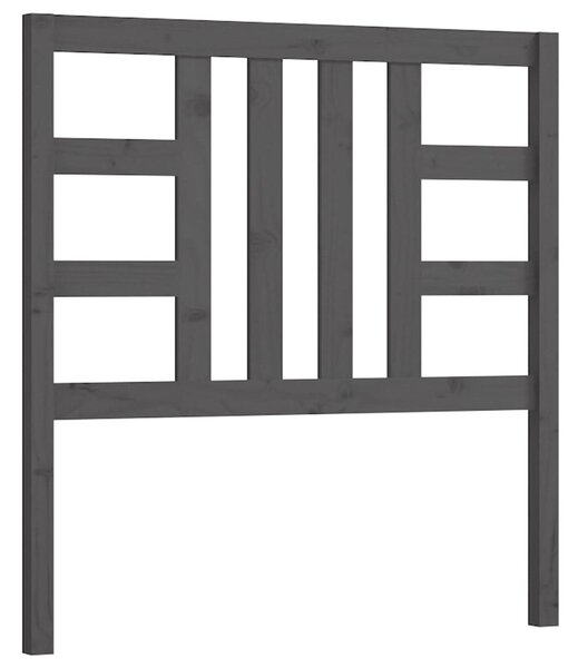 Testiera per Letto Grigia 106x4x100 cm Legno Massello di Pino