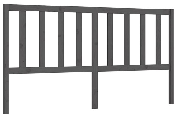 Testiera per Letto Grigia 186x4x100cm in Legno Massello di Pino