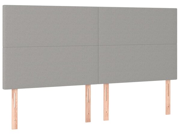 Testiera Grigio Chiaro 200x5x118/128 cm Tessuto