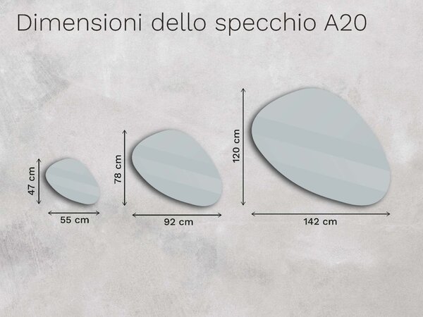 Specchio organico LED con illuminazione A20