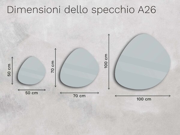 Specchio organico LED con illuminazione A26