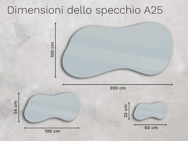 Specchio organico LED con illuminazione A25