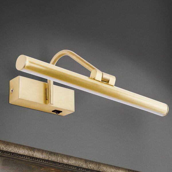 ORION Lampada LED per quadri Sofia dorata, 30 cm, Ottone / Oro, Soggiorno / Sala da pranzo, Metallo, Moderno, Applique