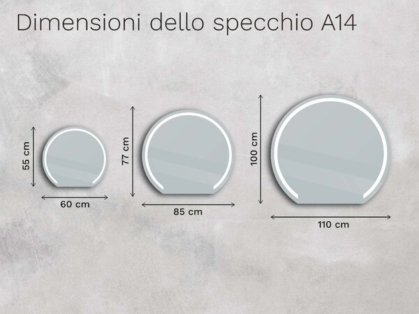 Specchio atipico con illuminazione a LED A14