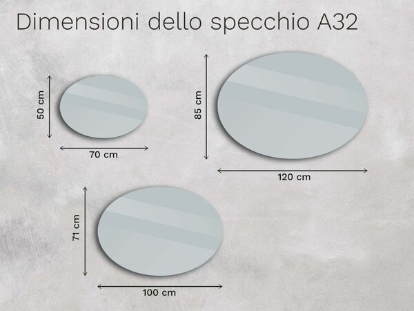 Specchio ovale con illuminazione a LED A32