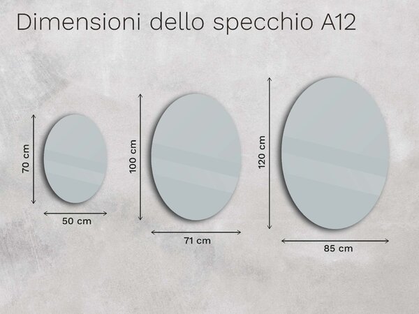 Specchio ovale con illuminazione a LED A12