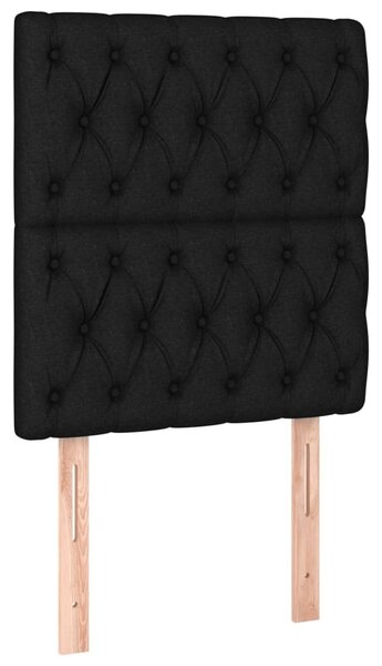 Testiera 2 pz Nera 80 x 7 x 78/88 cm in Tessuto