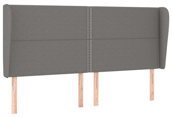 Testiera ad Orecchio GrigioScuro 203x23x118/128cm in Tessuto