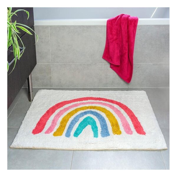 Tappetino da bagno bianco 83x52,5 cm Rainbow - Rex London