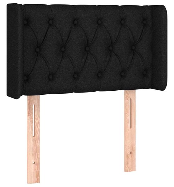 Testiera ad Orecchio Nera 83x16x78/88 cm in Tessuto